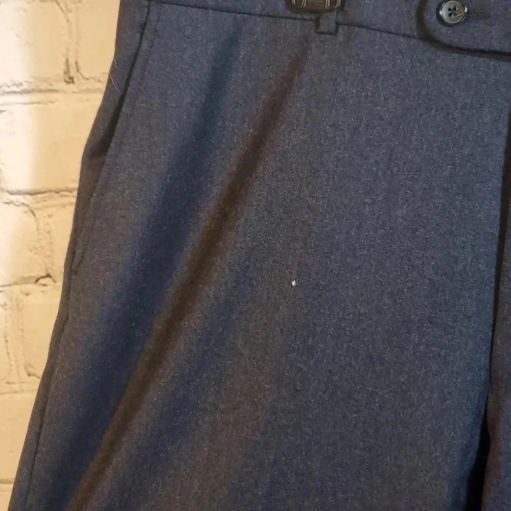 BALLIN CLASSIC Blue/Gray 90% Wool Flat Front Cuffed Dress Pants 38 - Picture 3 of 13